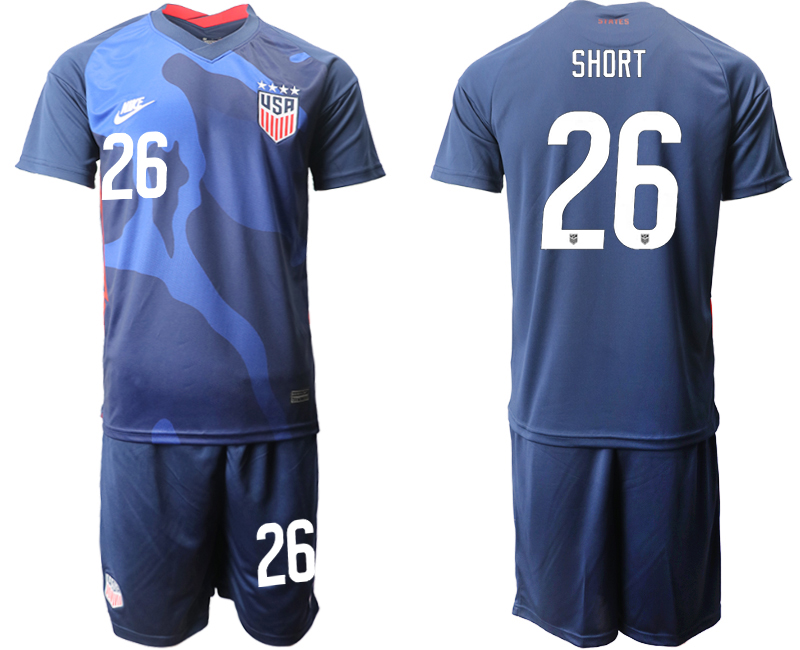 Men 2020-2021 Season National team United States away blue #26 Soccer Jersey->united states jersey->Soccer Country Jersey